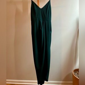 BHLD Caron V-Neck Crepe Dress - Dark Emerald Size 8